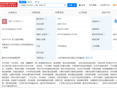 中郵新動作：上海成立智行汽車科技，注冊資本達(dá)5000萬