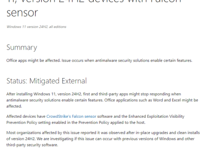 CrowdStrike再陷風(fēng)波，Win11 24H2用戶遭遇應(yīng)用卡死？