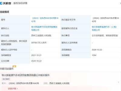 恒大新能源汽車2.9億股權(quán)遭凍結(jié)，背后有何隱情？