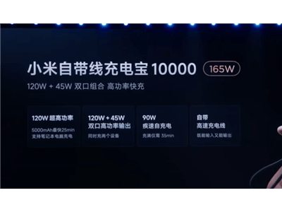 小米新品來襲！199元10000mAh充電寶，165W快充18分鐘滿電小米14 Pro