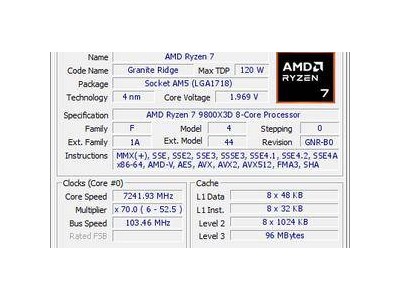 銳龍7 9800X3D處理器超頻新紀(jì)錄：7.24GHz高頻亮相，電壓近2V引關(guān)注