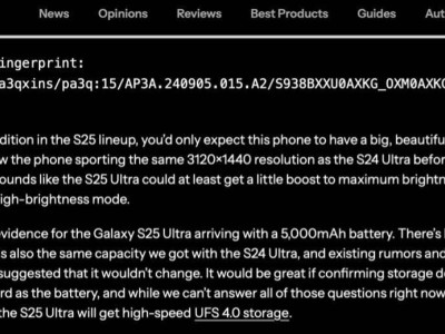 三星S25 Ultra曝光：峰值亮度躍升至3000尼特，搭載UFS 4.0存儲