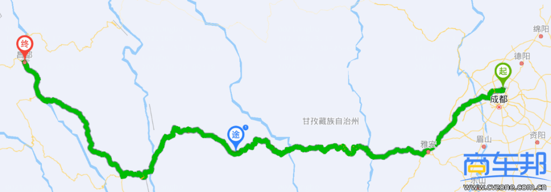 成都到昌都線路圖