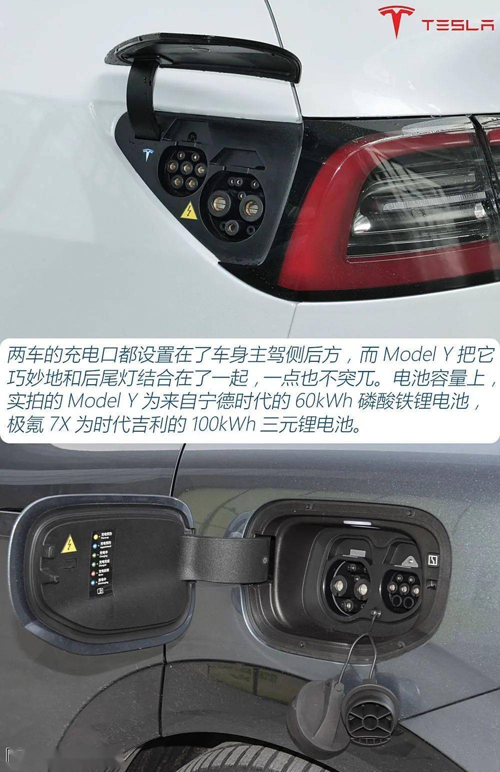 Model Y與極氪7X車(chē)身尾部對(duì)比