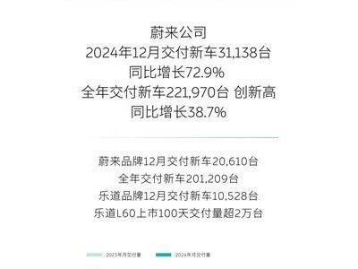 蔚來2024年銷量突破22萬，純電高端市場獨占鰲頭！