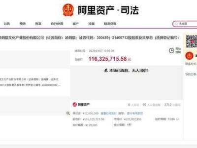 "湯姆貓公司超8000萬股股票拍賣無人問津，全部流拍！"