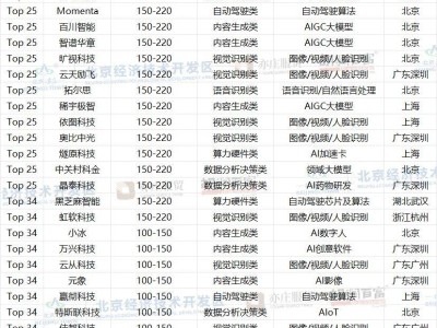 2024胡潤榜單揭曉：中國人工智能50強企業(yè)價值排行