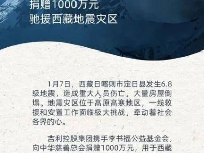 西藏地震后多家車企慷慨解囊，2025新車頻發(fā)共迎汽車產(chǎn)業(yè)新曙光