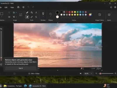 Win11畫圖應用新升級：AI擦除功能上線，智能修圖更便捷！