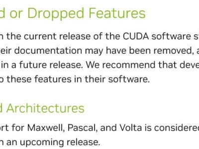 英偉達宣布：Maxwell、Pascal、Volta架構(gòu)GPU CUDA支持即將凍結(jié)