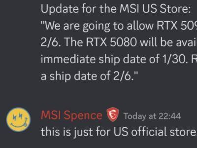 微星RTX 5090顯卡官方商店發(fā)售延至2月6日，供貨緊張引關(guān)注