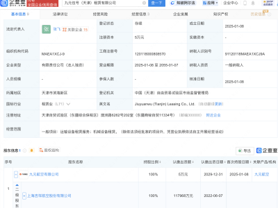 吉祥航空在天津投資新設(shè)租賃公司