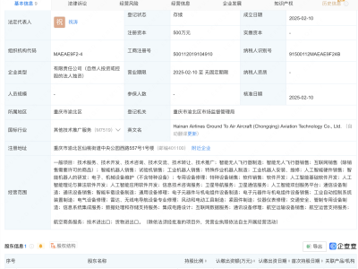 海航航空集團新動作：兩家科技公司成立，聚焦AI多項業(yè)務(wù)